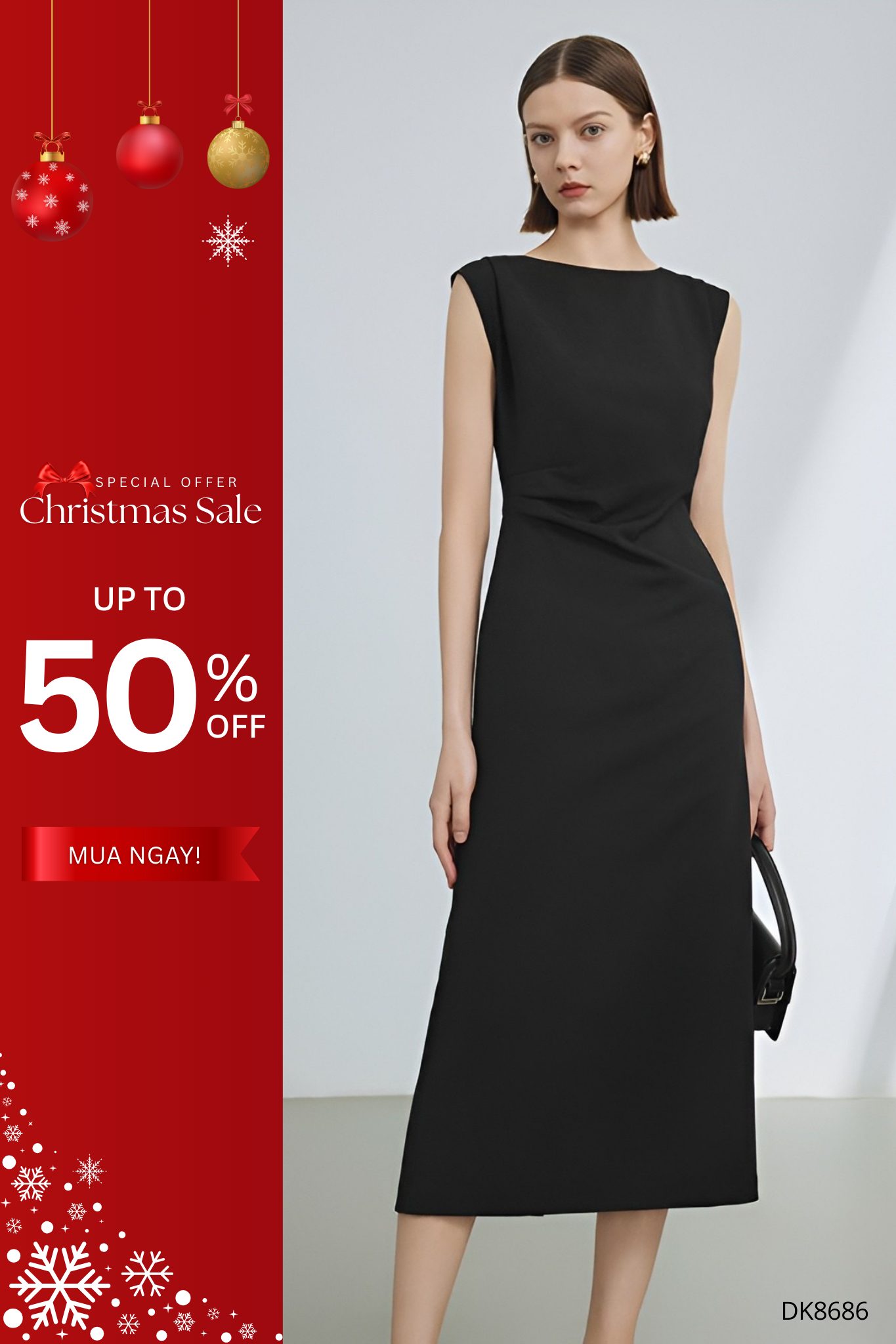 Đầm body sát nách GEMMI Fashion, DK8686