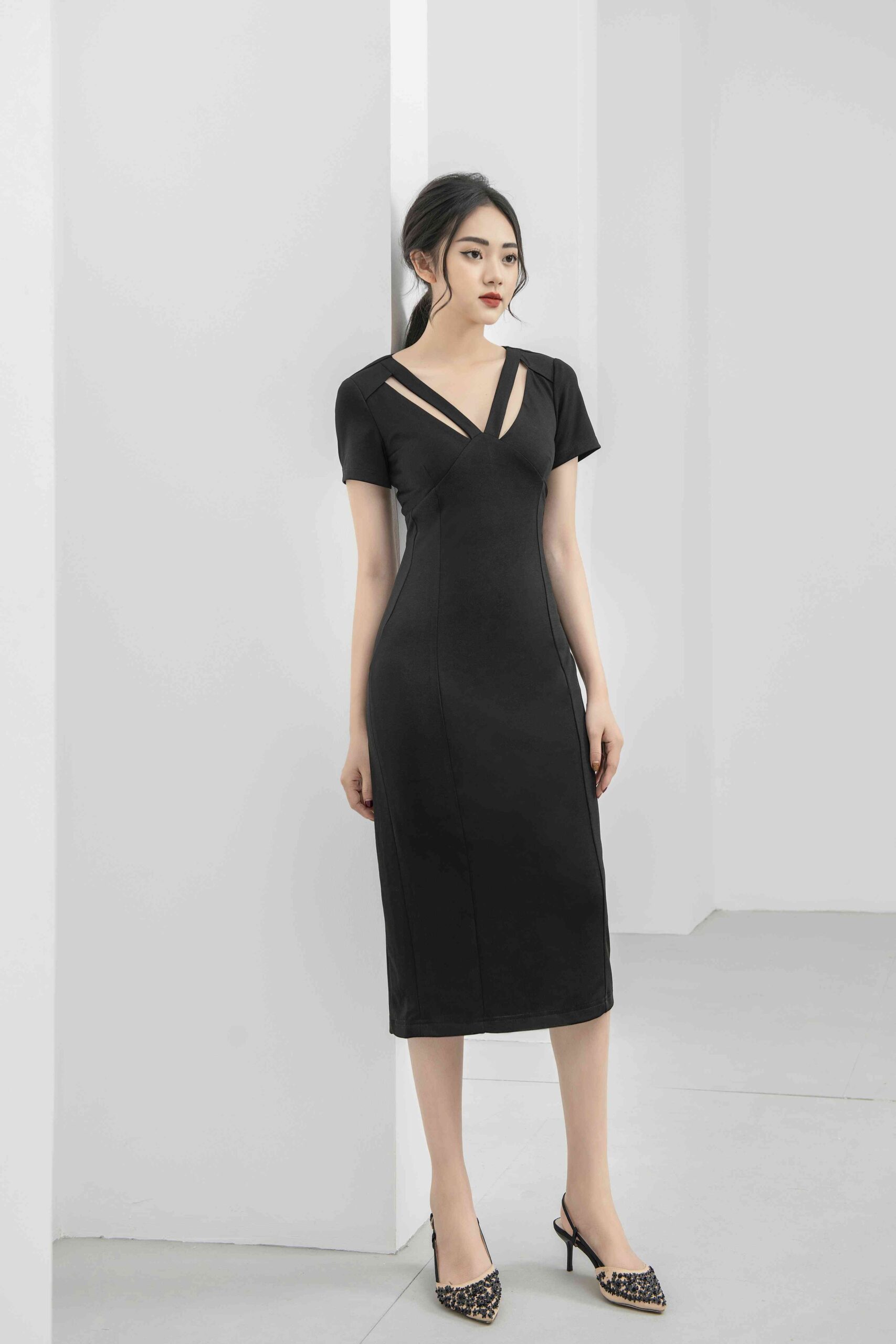 Đầm Body Midi Dáng Dài GEMMI Fashion, DK8416