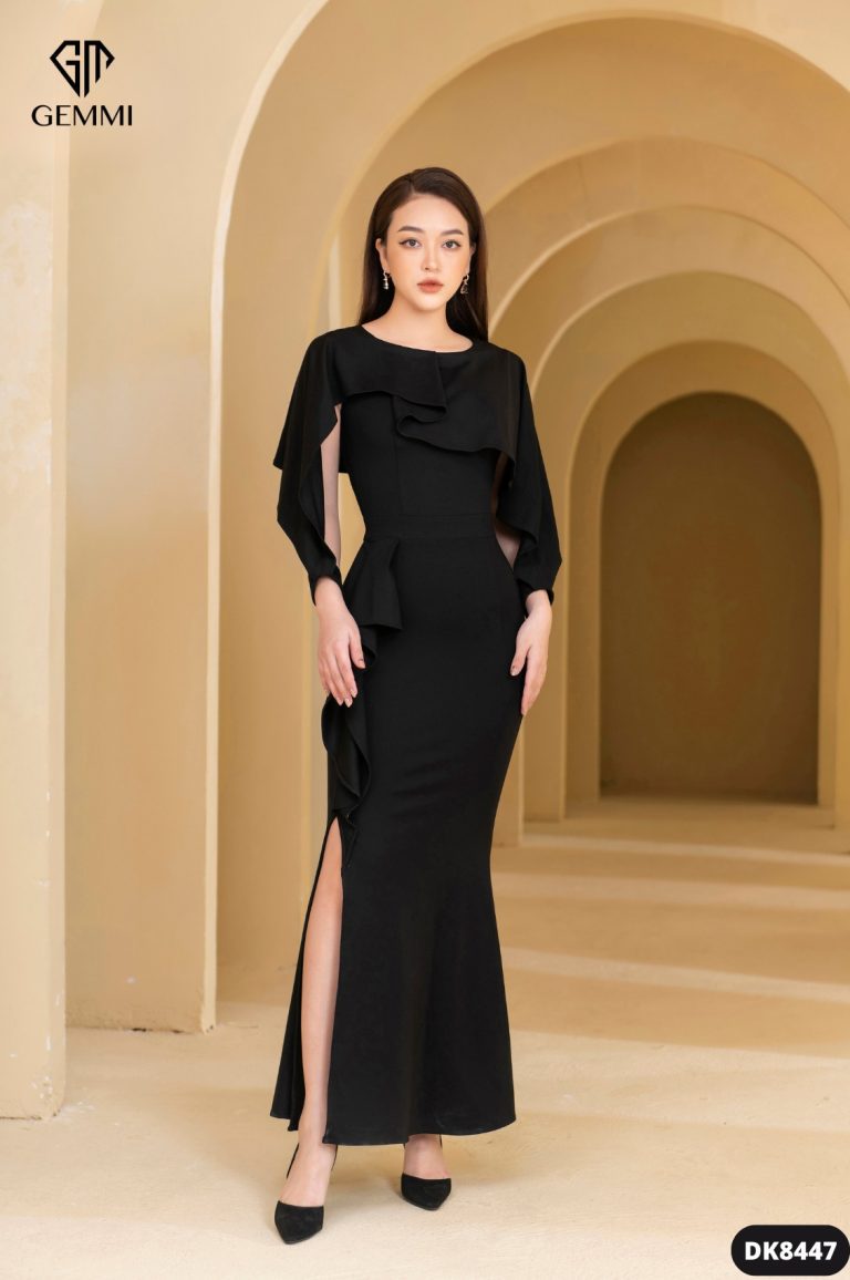 Váy đầm nữ thiết kế dáng ôm body xẻ tà Gemmi fashion, DK8447