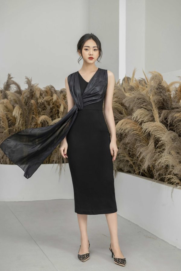 Đầm nữ thiết kế cổ V dáng ôm Gemmi fashion, DK8411 - Hình ảnh 2