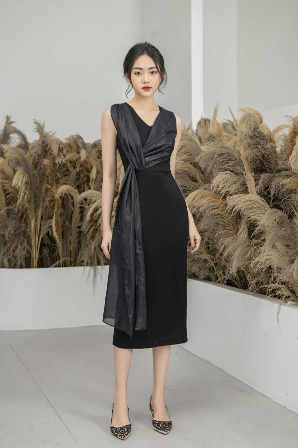 Đầm nữ thiết kế cổ V dáng ôm Gemmi fashion, DK8411