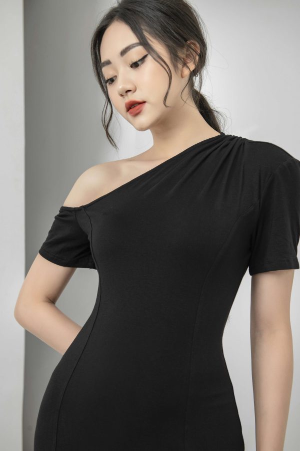 Đầm thiết kế lệch vai dáng ôm xẻ tà Gemmi fashion, DK8413 - Ảnh 7