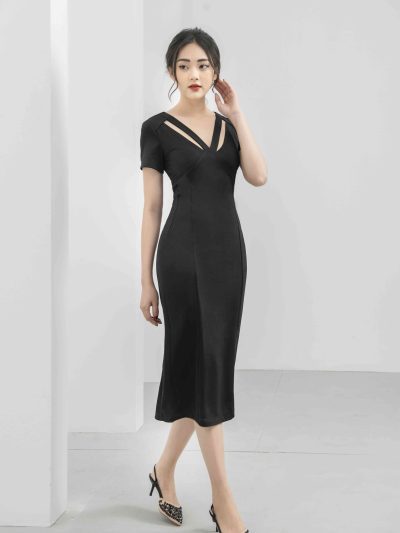 Đầm Body Midi Dáng Dài GEMMI Fashion, DK8416