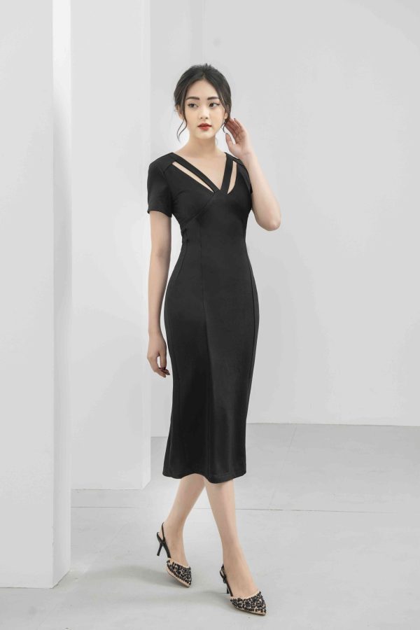 Đầm Body Midi Dáng Dài GEMMI Fashion, DK8416 - Hình ảnh 3