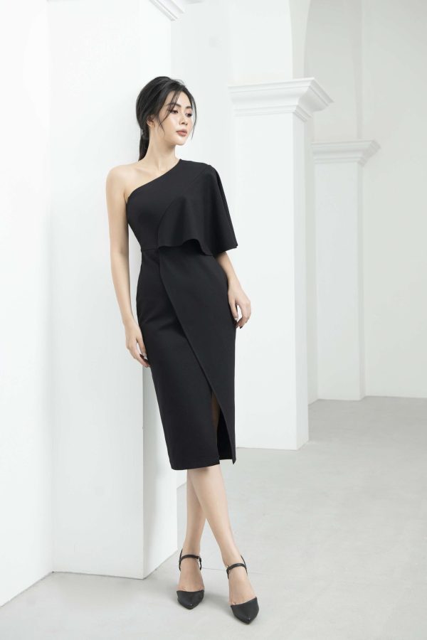Váy đầm nữ thiết kế lệch vai dáng ôm body Gemmi fashion, DK8464 - Hình ảnh 5