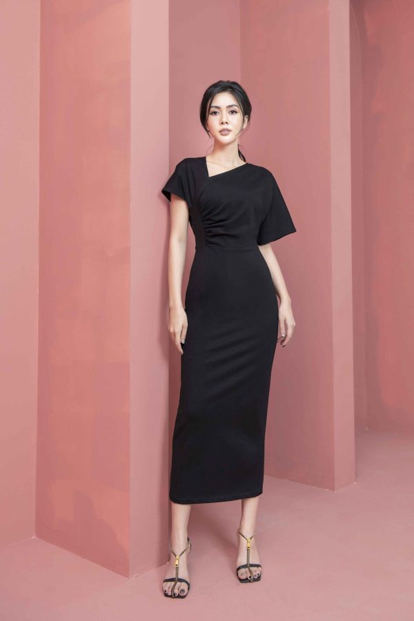 Váy đầm nữ dáng ôm body thiết kế lệch vai Gemmi Fashion, DK8466 - Hình ảnh 10