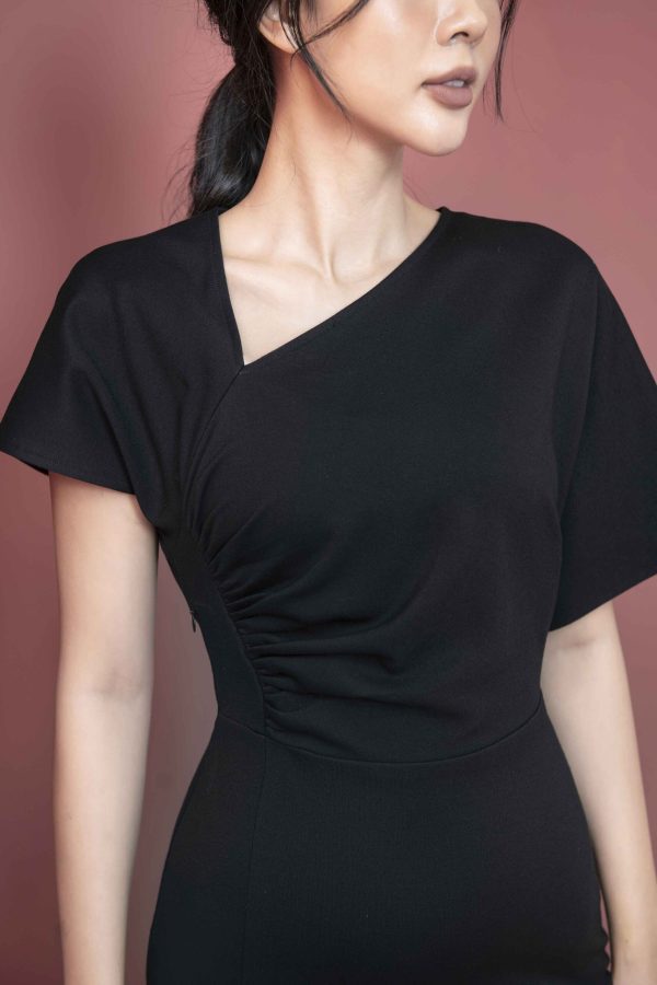 Váy đầm nữ dáng ôm body thiết kế lệch vai Gemmi Fashion, DK8466 - Hình ảnh 12