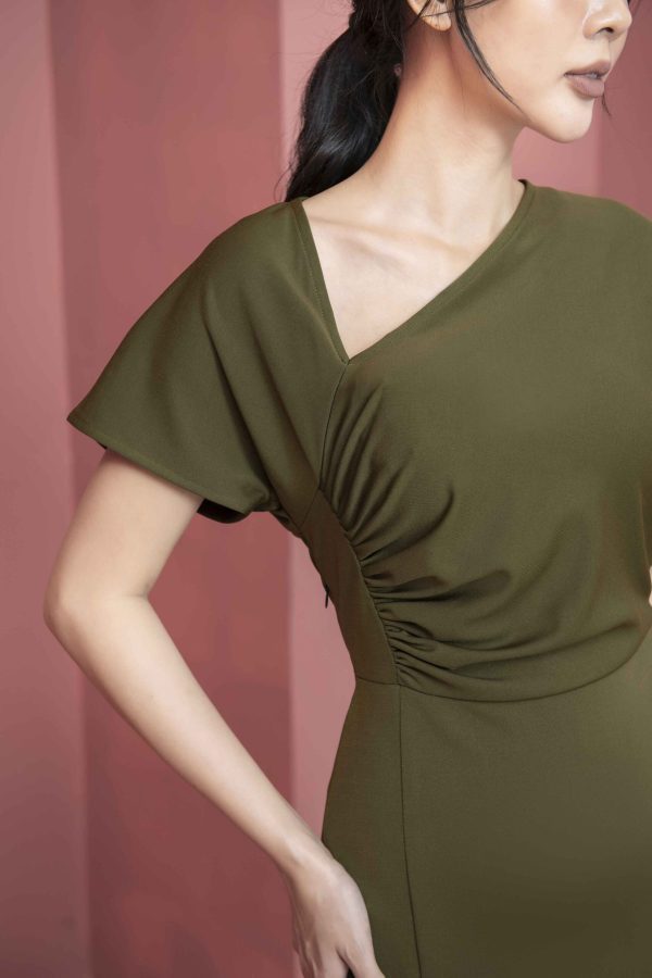 Váy đầm nữ dáng ôm body thiết kế lệch vai Gemmi Fashion, DK8466 - Hình ảnh 9