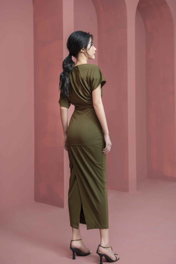 Váy đầm nữ dáng ôm body thiết kế lệch vai Gemmi Fashion, DK8466 - Hình ảnh 8