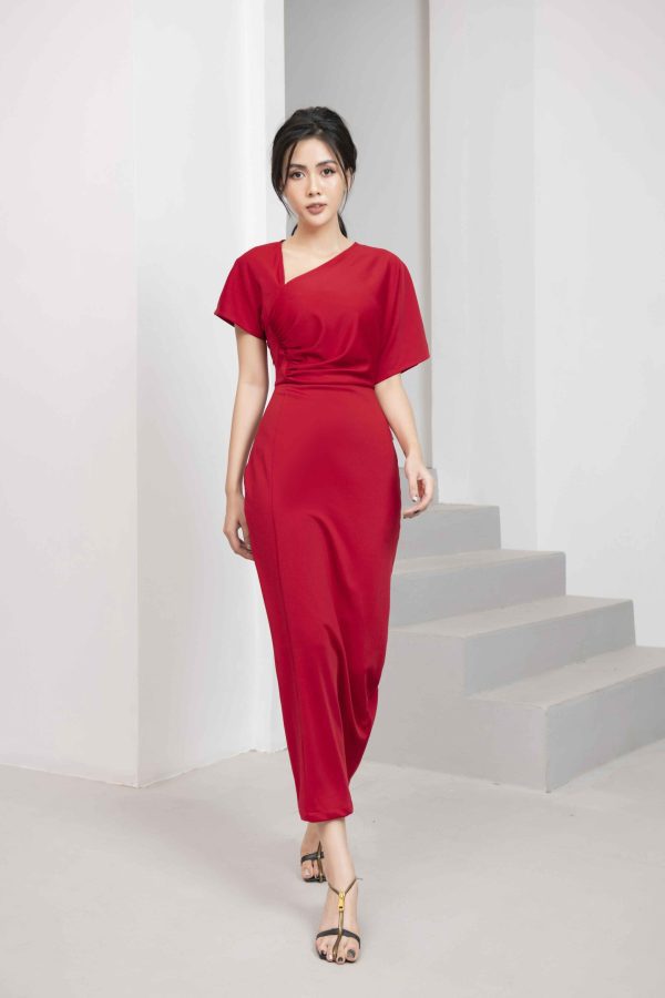 Váy đầm nữ dáng ôm body thiết kế lệch vai Gemmi Fashion, DK8466 - Hình ảnh 2