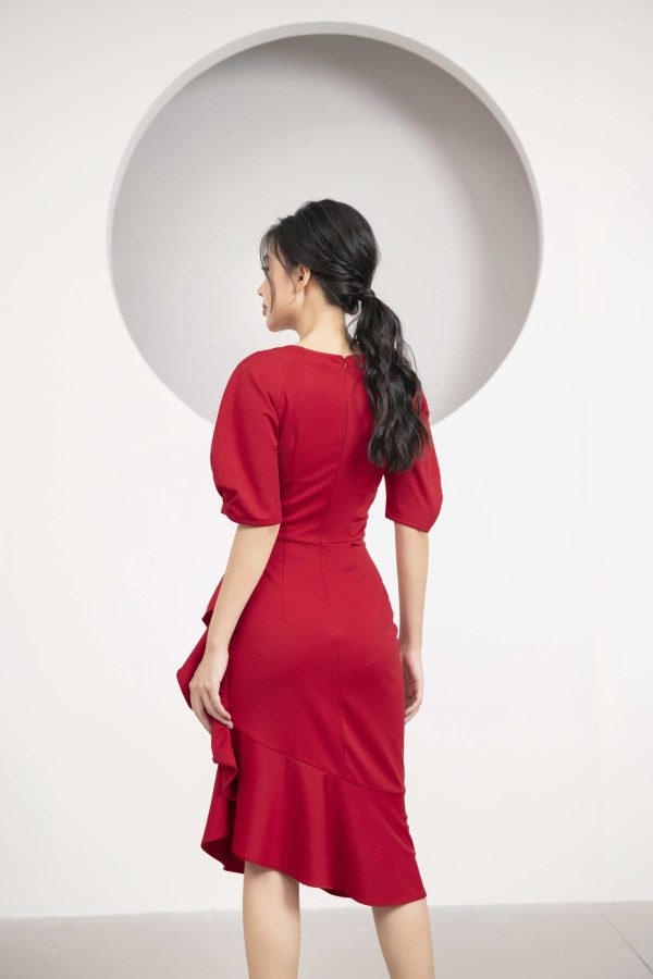 Đầm nữ đuôi cá GEMMI Fashion thiết kế cổ tròn tay bồng DK8421 - Hình ảnh 11