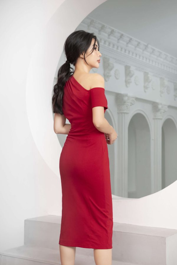 Đầm thiết kế lệch vai dáng ôm xẻ tà Gemmi fashion, DK8413 - Ảnh 3