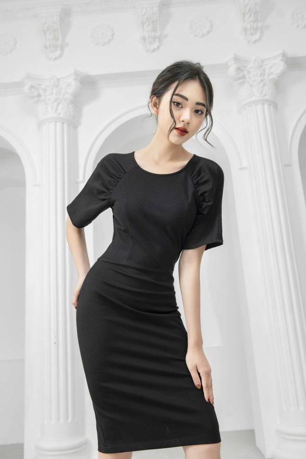 Đầm nữ công sở thiết kế cổ tròn dáng ôm thanh lịch Gemmi fashion, DK8423 - Hình ảnh 3