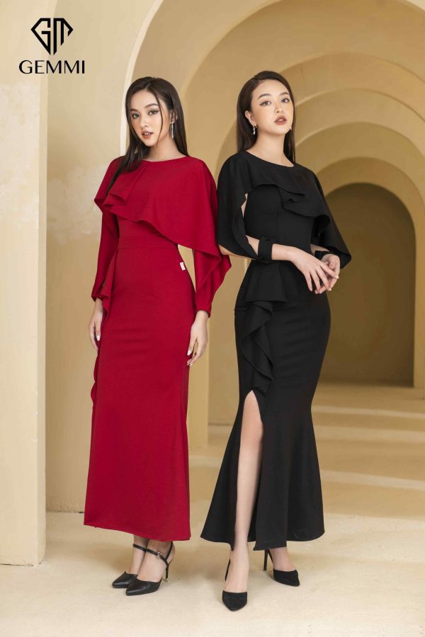 Váy đầm nữ thiết kế dáng ôm body xẻ hông Gemmi fashion, DK8447