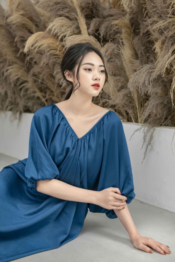 Đầm Lụa Xòe Form Rông Rủ Ôm DK8395 - Hình ảnh 16