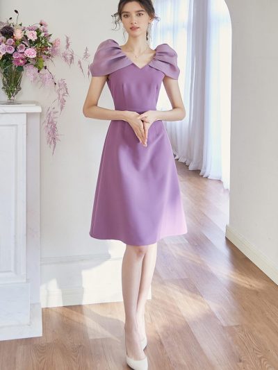 Đầm Thiết Kế Dáng Xòe Phối Tơ Oganza GEMMI Fashion, DK8636