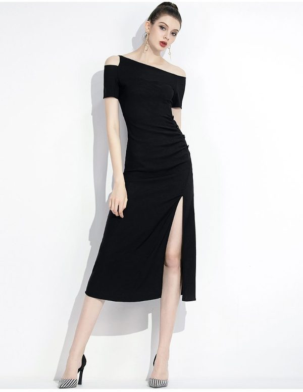 Váy đầm nữ thiết kế lệch vai xẻ tà Gemmi Fashion, DK8335