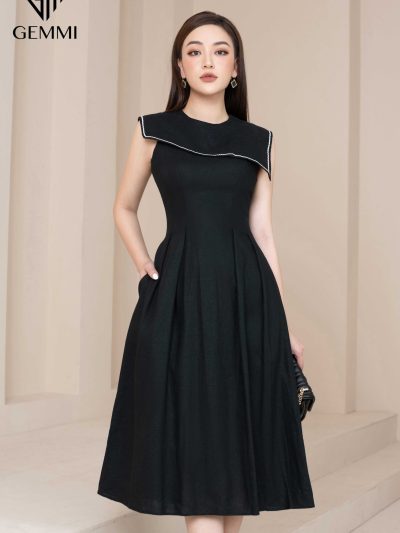 Váy đầm nữ Linen thiết kế dáng xòe Gemmi fashion, DK8471
