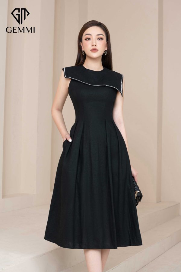 Váy đầm nữ Linen thiết kế dáng xòe Gemmi fashion, DK8471