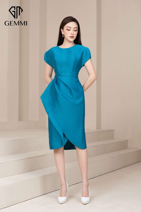 Váy đầm nữ công sở thiết kế lụa cao cấp Gemmi fashion, DK8479