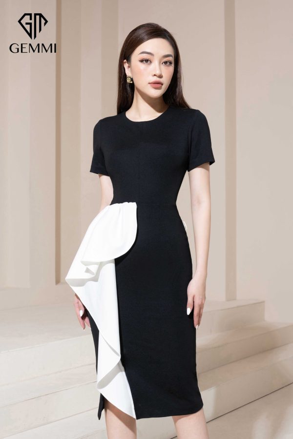 Váy đầm nữ công sở dáng ôm body thiết kế cách điệu Gemmi fashion, DK8489