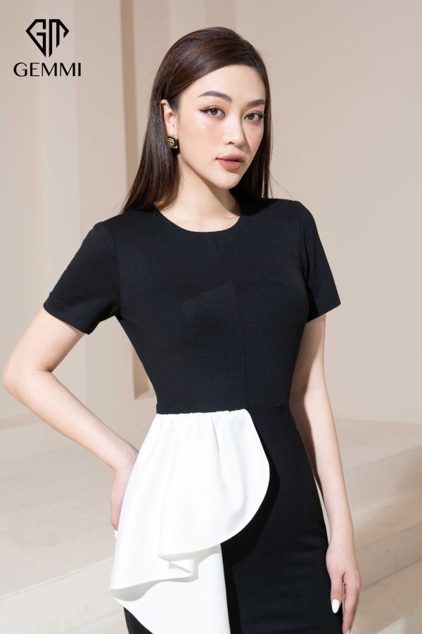 Váy đầm nữ công sở dáng ôm body thiết kế cách điệu Gemmi fashion, DK8489 - Hình ảnh 3