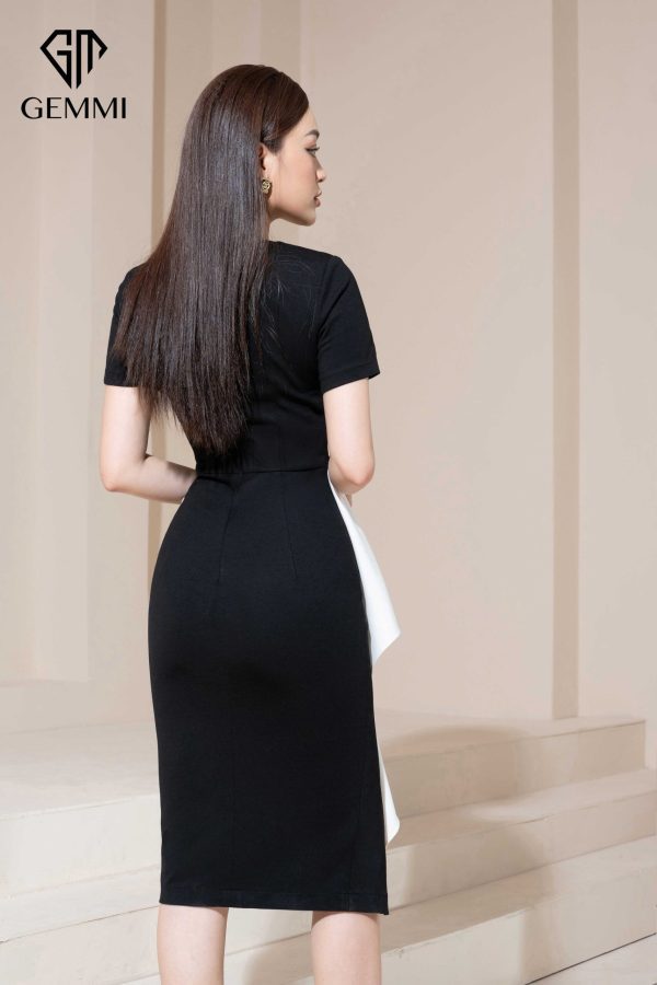 Váy đầm nữ công sở dáng ôm body thiết kế cách điệu Gemmi fashion, DK8489 - Hình ảnh 4