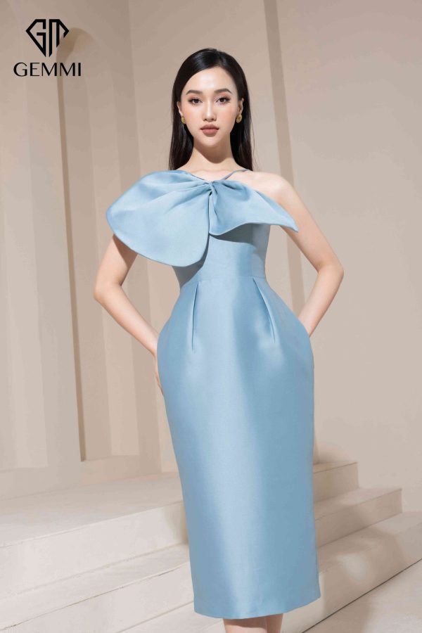 Váy đầm nữ ôm body thiết kế nơ ngực Gemmi fashion, DK8472 - Hình ảnh 4