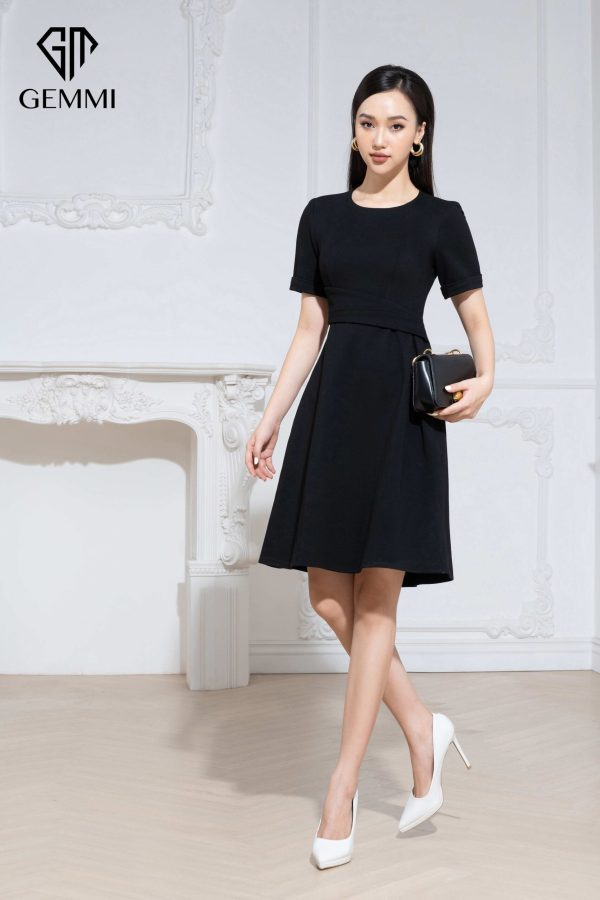 Váy đầm nữ công sở thiết kế dáng xòe Gemmi fashion, DK8496 - Hình ảnh 3