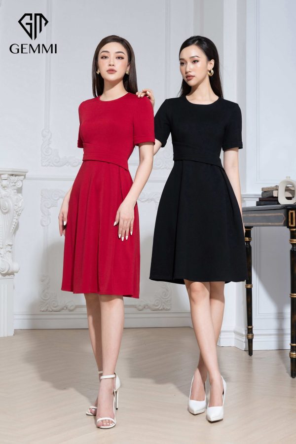 Váy đầm nữ công sở thiết kế dáng xòe Gemmi fashion, DK8496