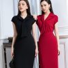 Váy đầm body cổ đức cà vạt nữ công sở Gemmi fashion, DK8499