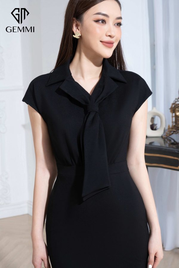 Váy đầm body cổ đức cà vạt nữ công sở Gemmi fashion, DK8499 - Ảnh 4
