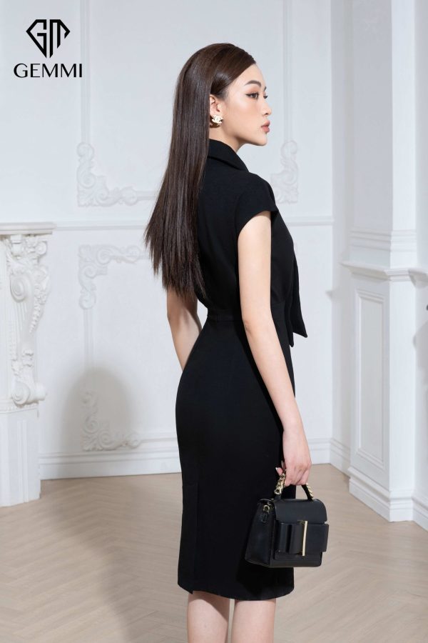 Váy đầm body cổ đức cà vạt nữ công sở Gemmi fashion, DK8499 - Ảnh 5