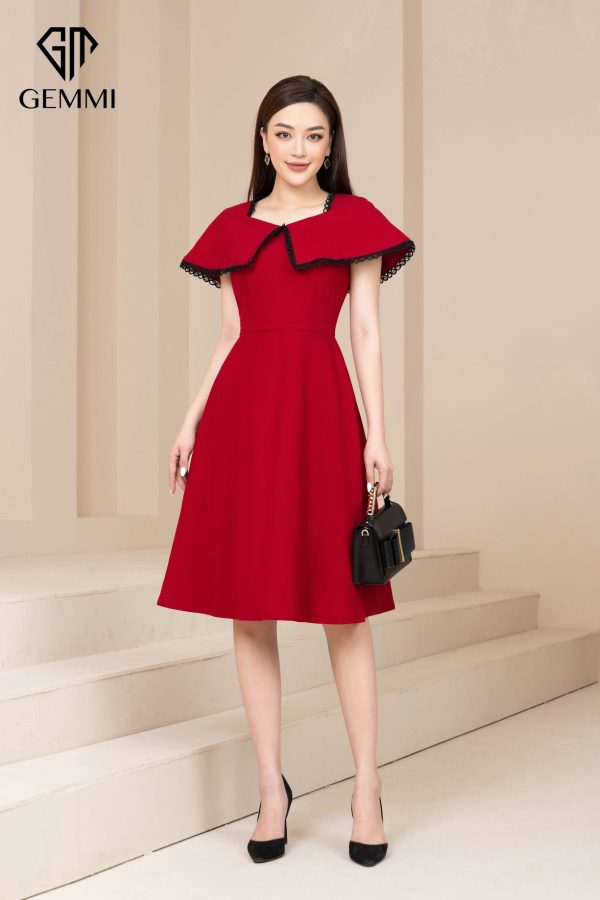 Đầm nữ thiết kế dáng xòe chiffon cao cấp Gemmi fashion, DK8490