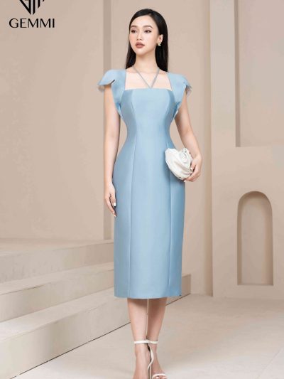 Váy đầm nữ dự tiệc lụa Tafta cao cấp thiết kế dáng ôm Gemmi fashion, DK8474