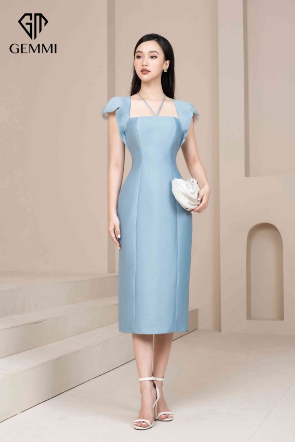 Váy đầm nữ dự tiệc lụa Tafta cao cấp thiết kế dáng ôm Gemmi fashion, DK8474