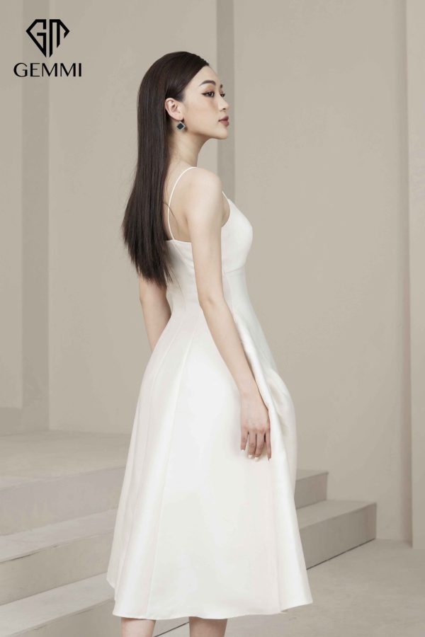 Váy đầm nữ dự tiệc hai dây lụa cao cấp thiết kế dáng xòe Gemmi fashion, DK8469 - Hình ảnh 5