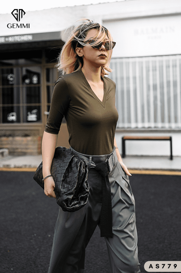 Áo Thun Cổ Tim Basic GEMMI Fashion, AS779 - Hình ảnh 10