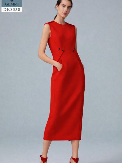 Đầm Body Dáng Dài Đính Cúc GEMMI Fashion, DK8338