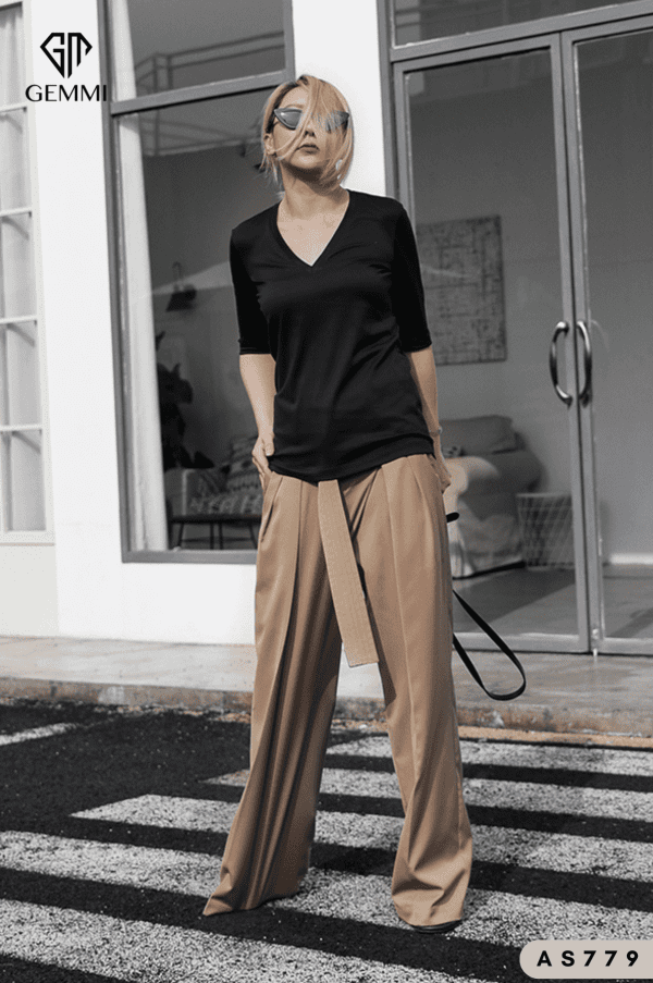 Áo Thun Cổ Tim Basic GEMMI Fashion, AS779 - Hình ảnh 4