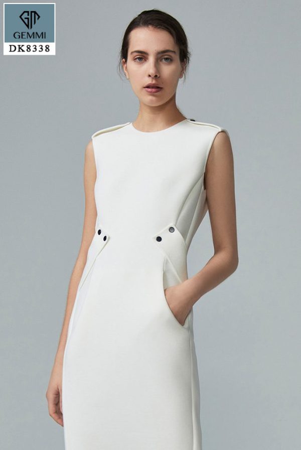 Đầm Body Dáng Dài Đính Cúc GEMMI Fashion, DK8338 - Hình ảnh 5