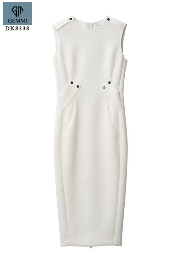 Đầm Body Dáng Dài Đính Cúc GEMMI Fashion, DK8338 - Hình ảnh 3