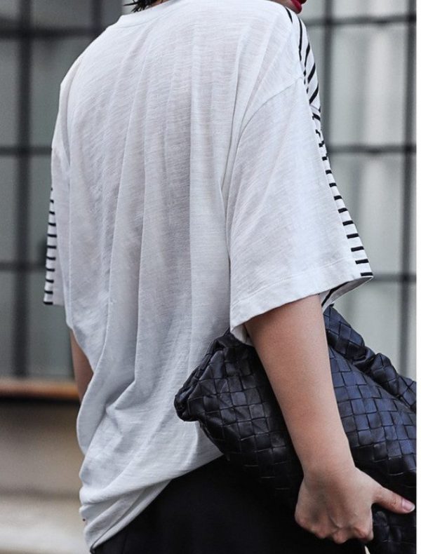 Áo thun nữ cộc tay thiết kế kẻ ngang Gemmi Fashion, AS694 - Hình ảnh 5