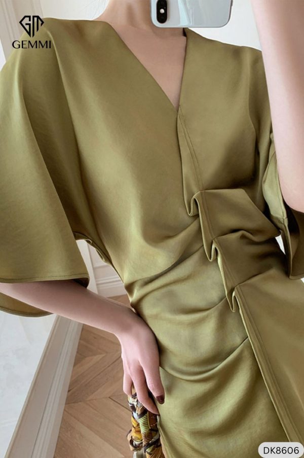 Đầm Body Cổ Tim Nhún Eo GEMMI Fashion, DK8606 - Hình ảnh 6