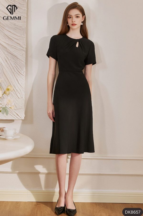 Đầm Đen Xoè Basic GEMMI Fashion, DK8657 - Hình ảnh 4