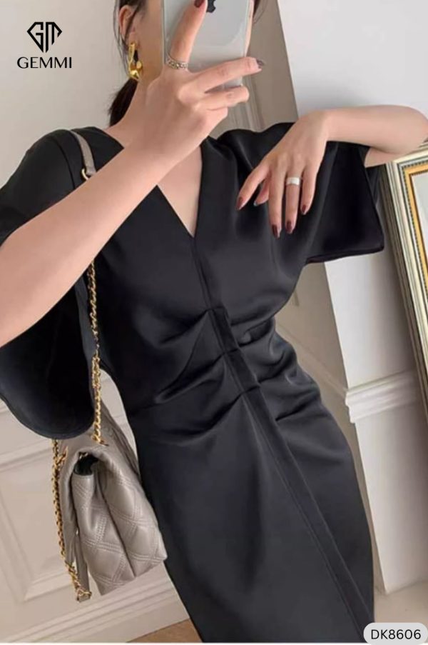 Đầm Body Cổ Tim Nhún Eo GEMMI Fashion, DK8606 - Hình ảnh 4