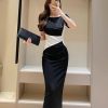 Đầm body dài nhún vai GEMMI Fashion, DK8615