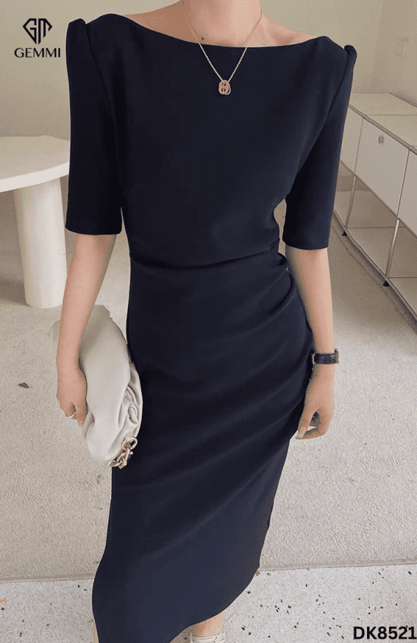 Đầm body cổ thuyền tay lửng GEMMI Fashion, DK8521 - Hình ảnh 6