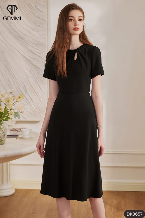 Đầm Đen Xoè Basic GEMMI Fashion, DK8657 - Hình ảnh 6