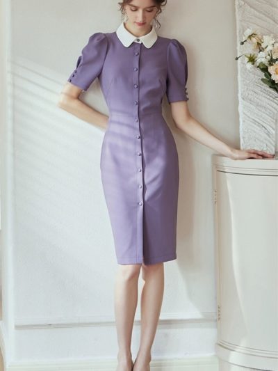 Đầm công sở cổ sen cao cấp GEMMI Fashion, DK8630